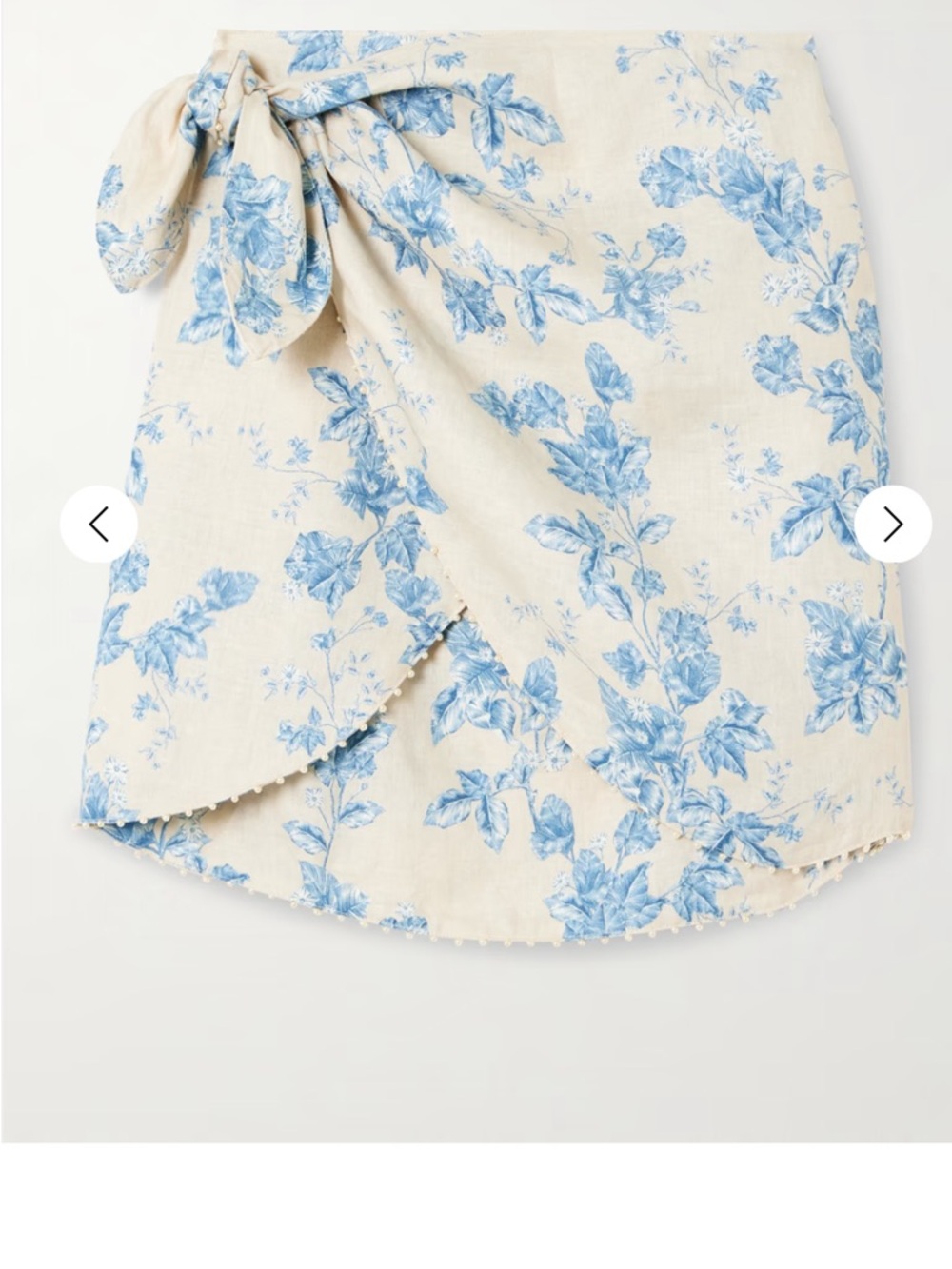 Agua by Agua Bendita Cream and Blue Floral Wrap Swim Coverup
